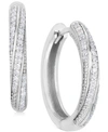 Macy's Diamond Twist Hoop Earrings (1/4 Ct. T.w.) In Sterling Silver, 14k Gold-plated Sterling Silver Or 14 In Sterling Silver