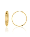 Oma The Label Women's Shiny Jordan 18k Gold Plated Brass Medium Hoop Earrings, 1.2" In Gold Tone