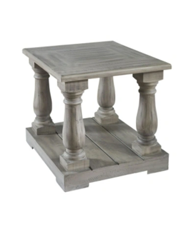 Picket House Furnishings Baxter Four Pedestal End Table In Gray