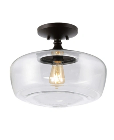 Jonathan Y Marfa Farmhouse Modern Led Flush Mount In Black