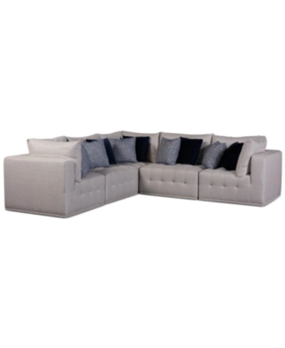 Universal Modern 5-pc. Fabric Modular Sectional In Euphoria Silver