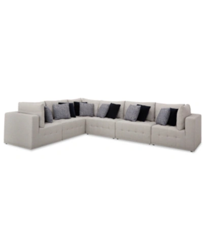 Universal Modern 6-pc. Fabric Modular Sectional In Euphoria Silver