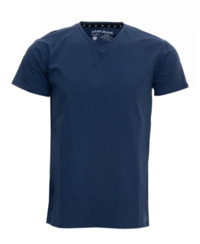 X-ray Men's Basic V-neck Short Sleeve T-shirt In Night Blue