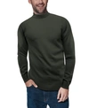 X-ray Men's Basice Mock Neck Midweight Pullover Sweater In Olive