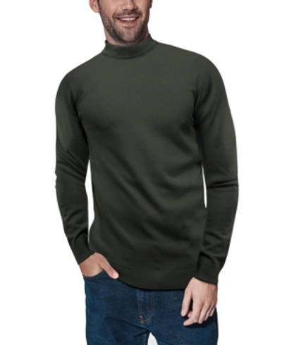 X-ray Men's Basice Mock Neck Midweight Pullover Sweater In Olive