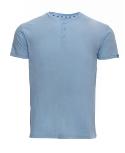 X-ray Short Sleeve Henley In Bright Sky Blue