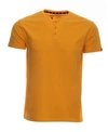 X-ray Men's Basic Henley Neck Short Sleeve T-shirt In Saffron