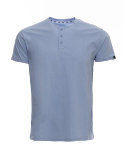 X-ray Men's Basic Henley Neck Short Sleeve T-shirt In Dusk Blue