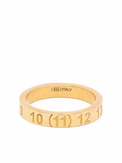 Maison Margiela Numbers-motif Band Ring In Gold