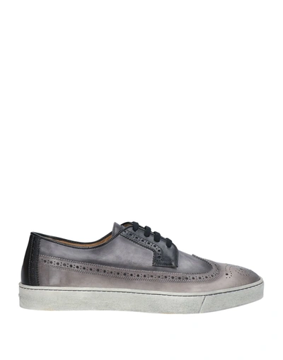 Santoni Lace-up Shoes In Dove Grey