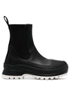 Stella Mccartney 30mm Trace Faux Leather Combat Boots In Black