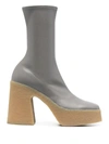 Stella Mccartney Skyla Platform Vegan-leather Ankle Boots In Grey