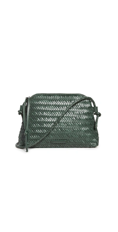Loeffler Randall Mallory Woven Leather Crossbody In Forest/silver