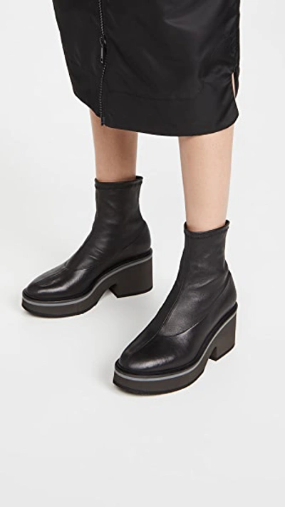 Clergerie Albane Leather Sock Boots In Black