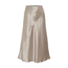 Max Mara Grey Satin Alessio Skirt In Platino