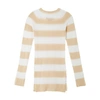 Marni Striped Crepe Cotton Sweater In Pearl