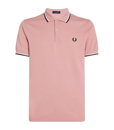 Fred Perry Twin Tipped Polo Shirt In Light Pink/ Navy