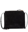 The Row Nu Twin Small Suede Shoulder Bag In 黑色
