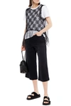 Red Valentino Layered Lace, Cotton-jersey And Point D'esprit Top In White