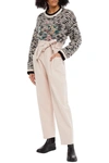 Red Valentino Belted Stretch-cotton Tapered Pants In Light Pink