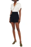 RED VALENTINO SCALLOPED STRETCH-CREPE SHORTS,3074457345636543148