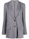 Brunello Cucinelli Single-breasted Cashmere Jacket In Grey