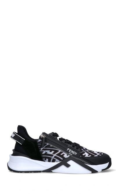 Fendi Flow Ff Vertigo Mix Media Sneakers In Black