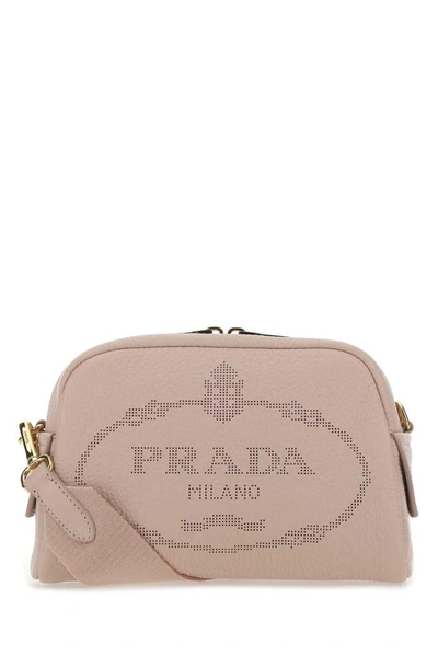 Prada Logo Print Top Zip Shoulder Bag In Ninfea | ModeSens