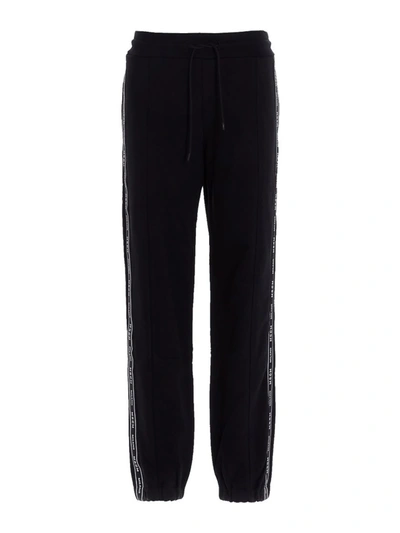 Msgm Side Logo Stripe Track Pants In Black