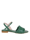 ANNA F WOVEN LEATHER FLAT SANDALS