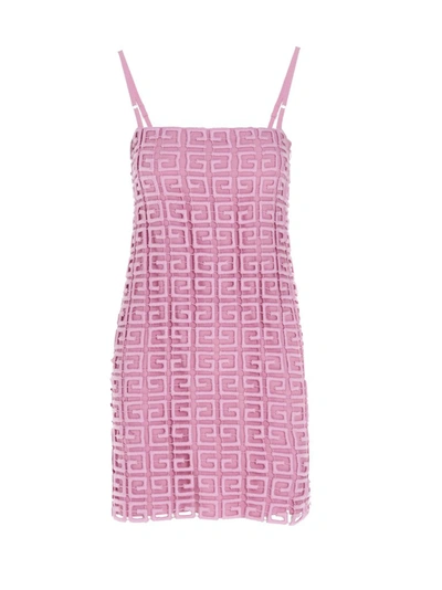 Givenchy Wool-blend Guipure Lace Mini Dress In Pink & Purple
