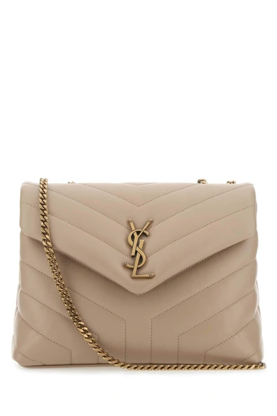 Saint Laurent Loulou Small Quilted Shoulder Bag In Brown