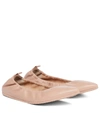 GIANVITO ROSSI ALINA LEATHER BALLET FLATS,P00583087