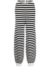 Philipp Plein Striped Knitted Trousers In Black