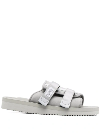 Suicoke Grey Moto Webbing Double Strap Sandals