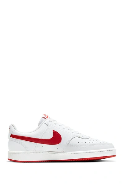 Nike Court Vision Low Sneaker In White/ University Red