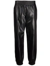 Alexander Mcqueen Elasticated Leather Trousers In Schwarz