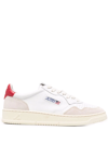 Autry Rounded Toe Low-top Sneakers With Suede Accents In Neutral