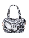 Mz Wallace Medium Sutton Metro Wave Tie-dye Shoulder Bag In Wave Tie Dye/silver