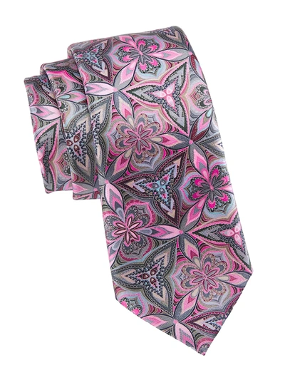 Ermenegildo Zegna Venticinque Floral Silk Tie In Medium Pink