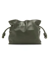 Loewe Women's Mini Flamenco Knot Leather Clutch In Vintage Khaki