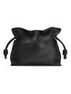 Loewe Mini Flamenco Knot Leather Clutch In Black