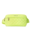 Mz Wallace Large Metro Quilted Nylon Belt Bag In Neon Yellow Oxford