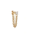 ANITA KO WOMEN'S 18K YELLOW GOLD & ASSCHER DIAMOND CUBAN LINK LOOP EARRING,400014297639