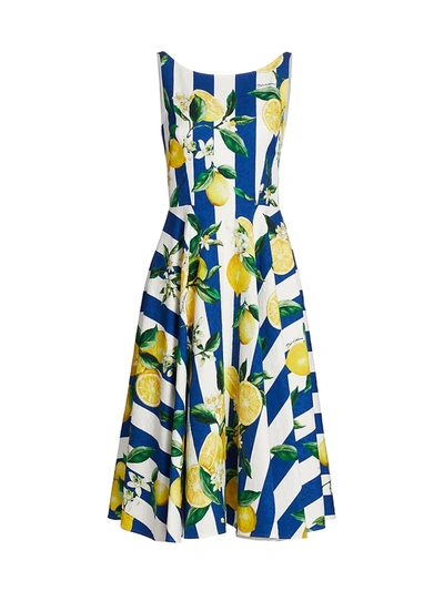 Dolce Gabbana Limoni Print Dress In Limoni Righe ModeSens
