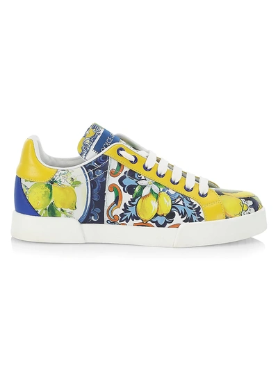 $455 Dolce & Gabbana Kids Low Top Sneakers Lemon Print 28 | eBay