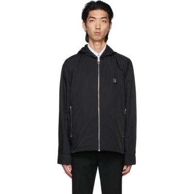 Givenchy 4g Patch Zip-front Windbreaker Jacket In Black