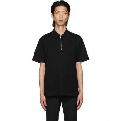 Givenchy Zipped Short-sleeved Polo Shirt In Schwarz