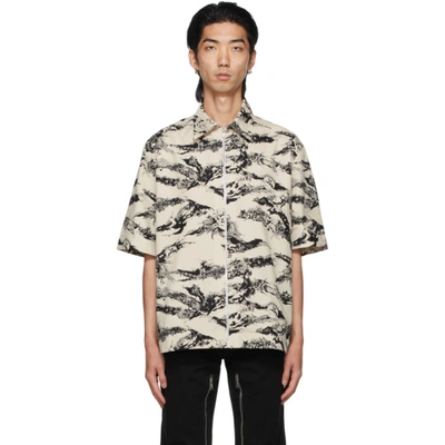 Givenchy Zipped Cotton-poplin Short-sleeved Shirt In Multicolor