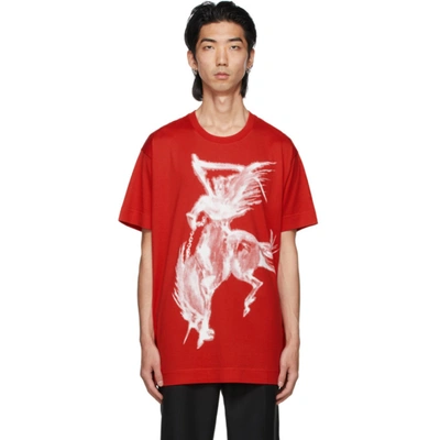 Givenchy Gothic-print Short-sleeve T-shirt In Red